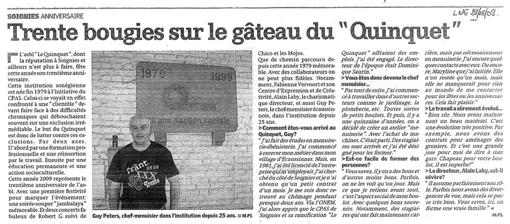 La Nouvelle Gazette "Trente bougies pour le Quinquet"