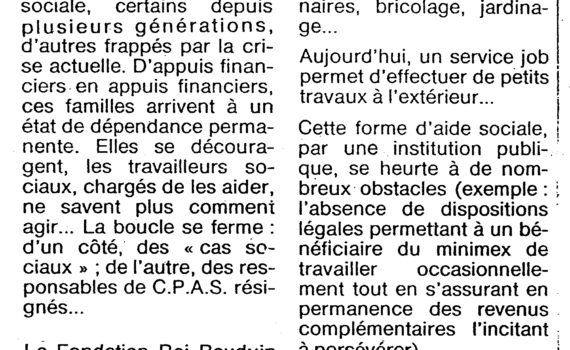 un CPAS innove à Soignies : Le Quinquet asbl se crée