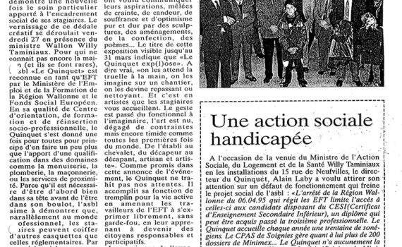Le Quinquet asbl Nouvelle Gazette, avril 1995
