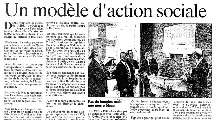 Le Quinquet asbl Sud presse mai 1999