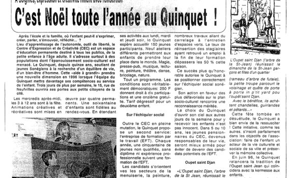 Le Quinquet asbl L'Echo du Centre décembre 1995