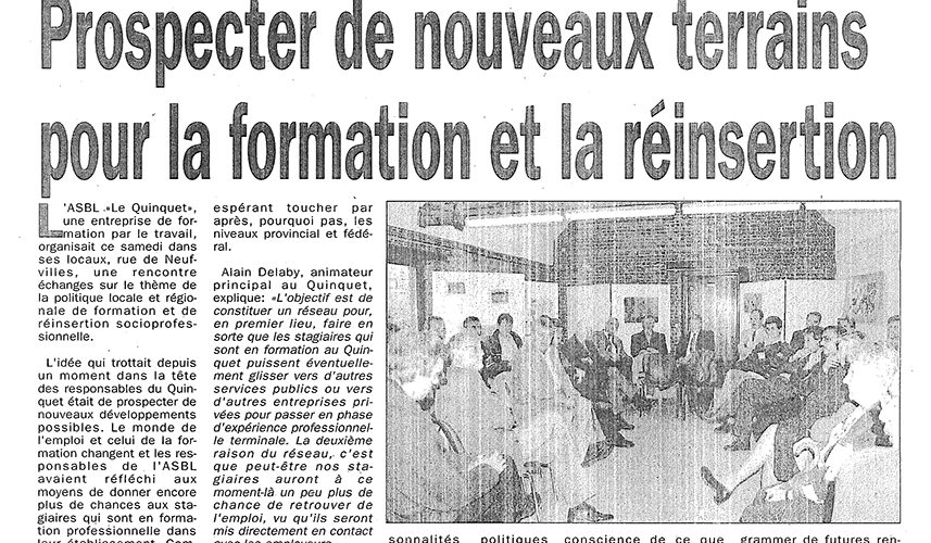 Le Quinquet asbl Nouvelle Gazette 2001
