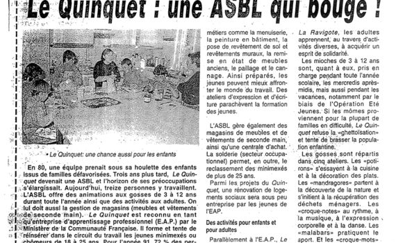 Le quinquet, article de la nouvelle gazette, 28/09/1992