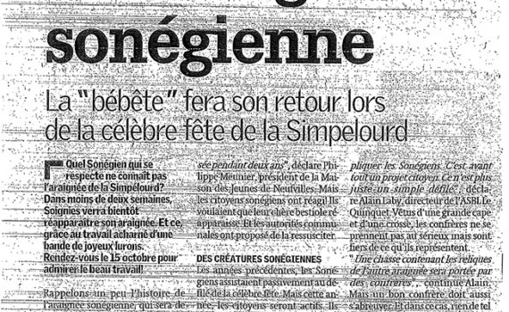 Le Quinquet asbl Nouvelle Gazette octobre 2011